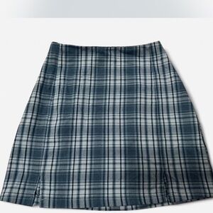 Brandy Melville Blue Plaid Mini Skirt